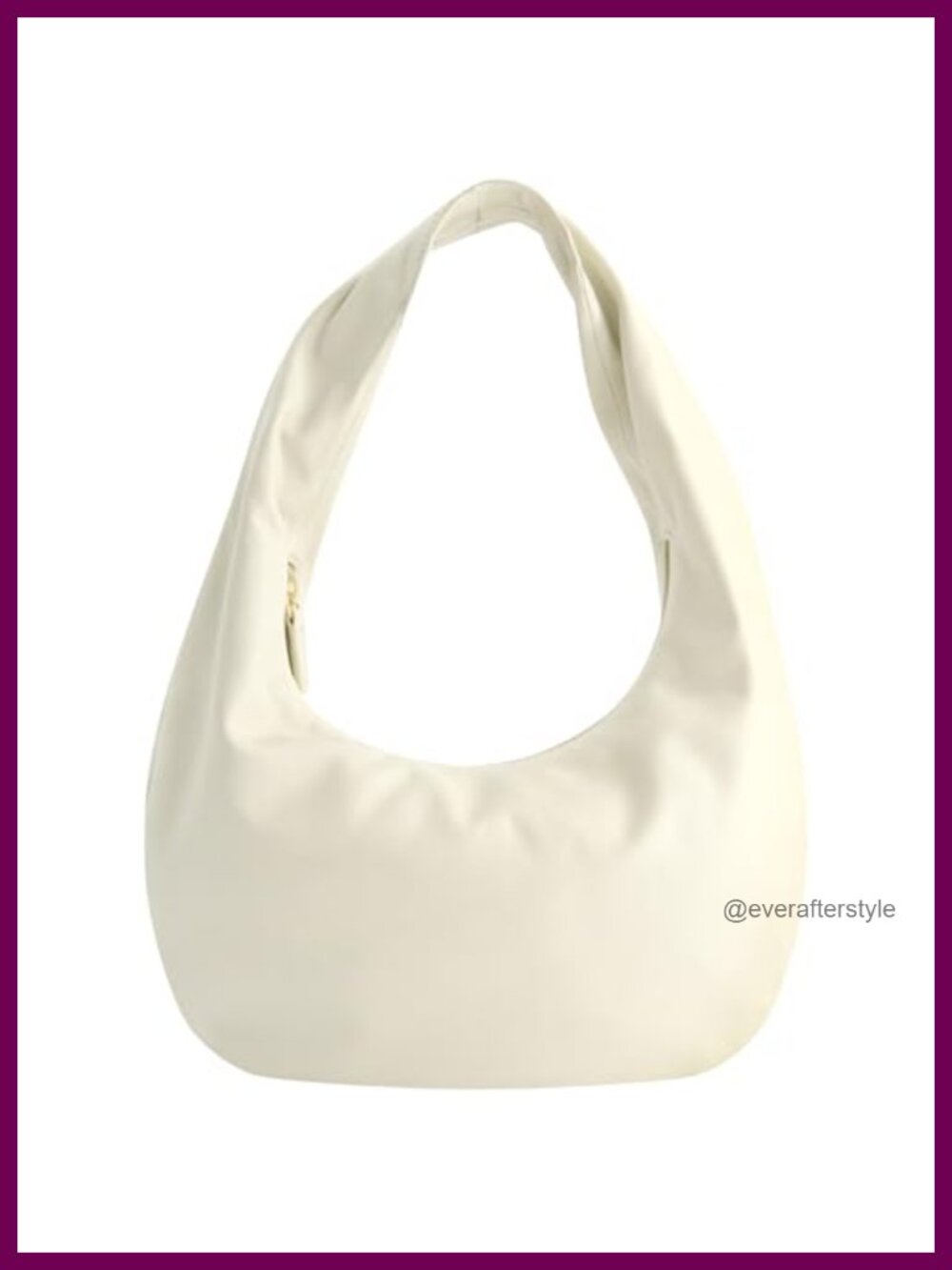 Fred Segal Leather Hobo Shoulder Bag Embossed Logo Gold Hardware
